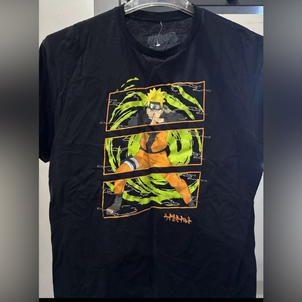 Naruto Shippuden Shonen T-shirt Black Size Large Not gilden T-shirt